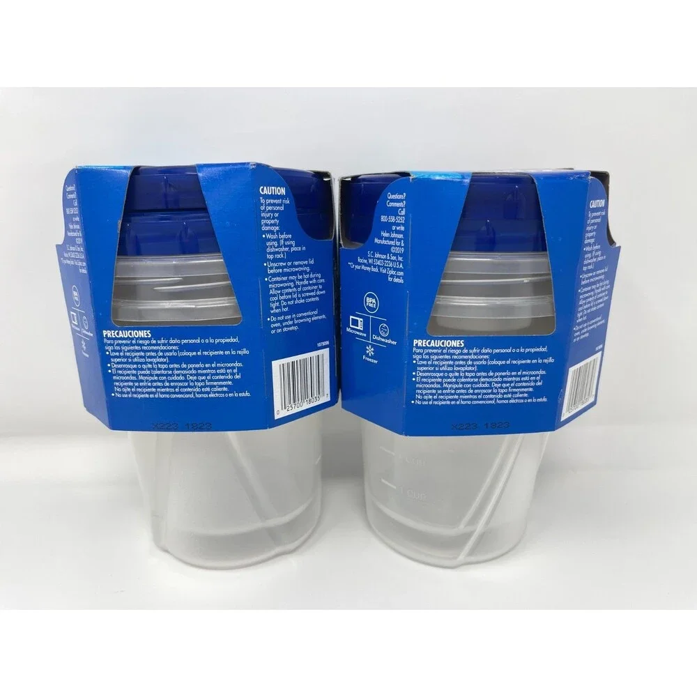 4x Ziploc Twist n Loc Medium Round 1 Quart 32 oz Containers & Lids ~BRAND NEW~